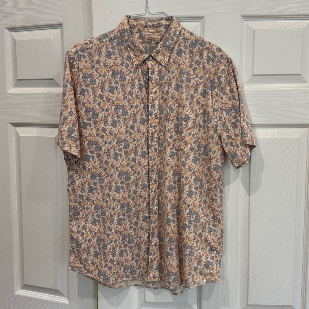 FAHERTY BRAND Tropic Shores Floral Print Sport Shirt Mens Sz XL Button Down